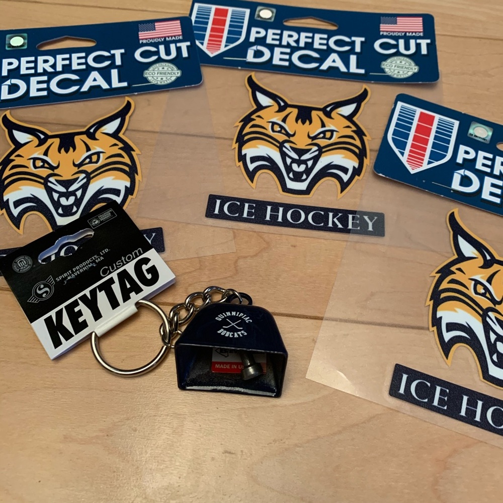 COPY - Quinnipiac Bobcat Hockey Decals / Keychain